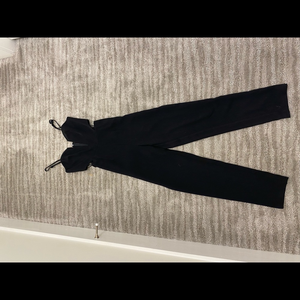 By The Way black jumpsuit with cutouts and deep V